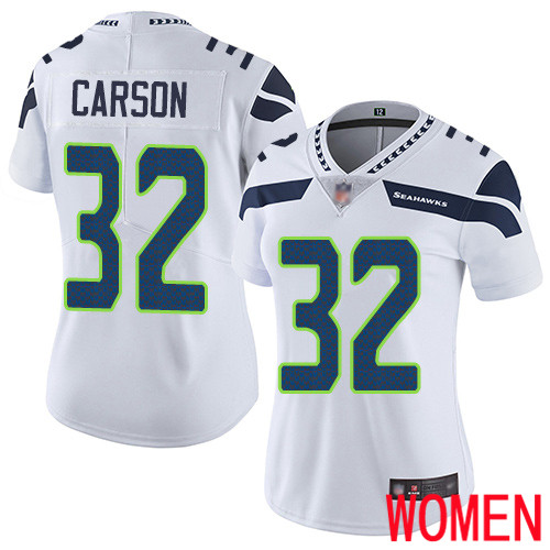 Seattle Seahawks Limited White Women Chris Carson Road Jersey NFL Football 32 Vapor Untouchable